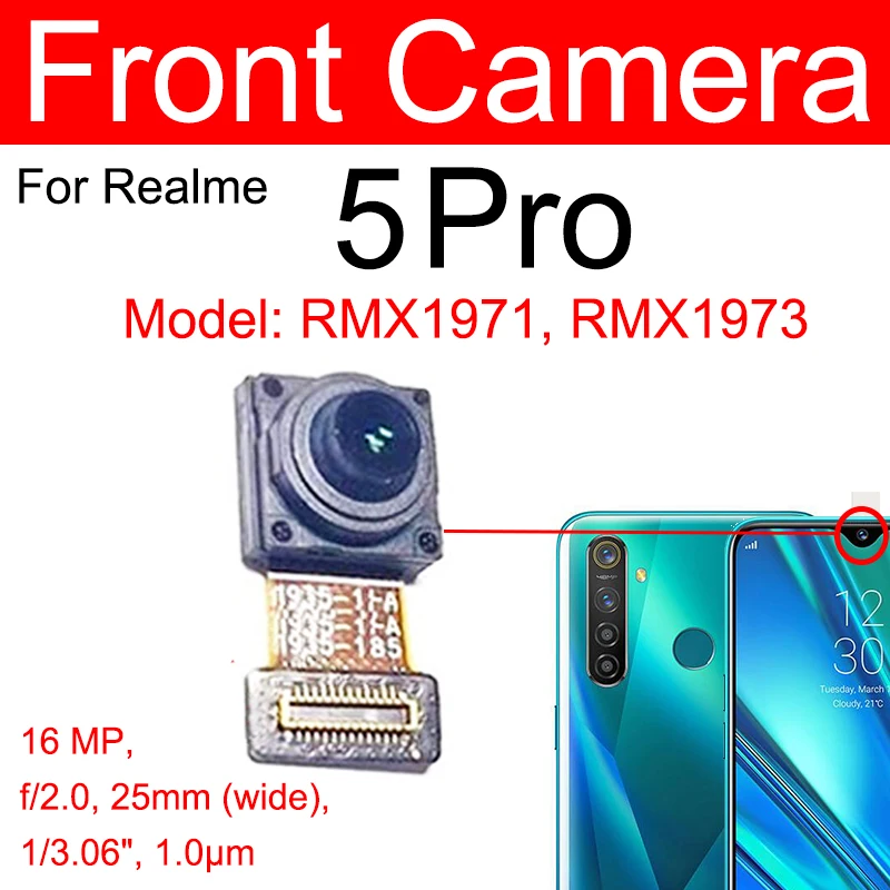For Realme 5i 5S Pro Front Back Camera Front Selfie Facing