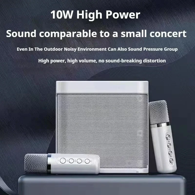 Portable Speaker Karaoke Speaker Xiaomi 10W Powerful Wireless Portable Dual Microphone Karaoke Machine Outdoor Family Party Home KTV Karaoke Subwoofer Boom Box