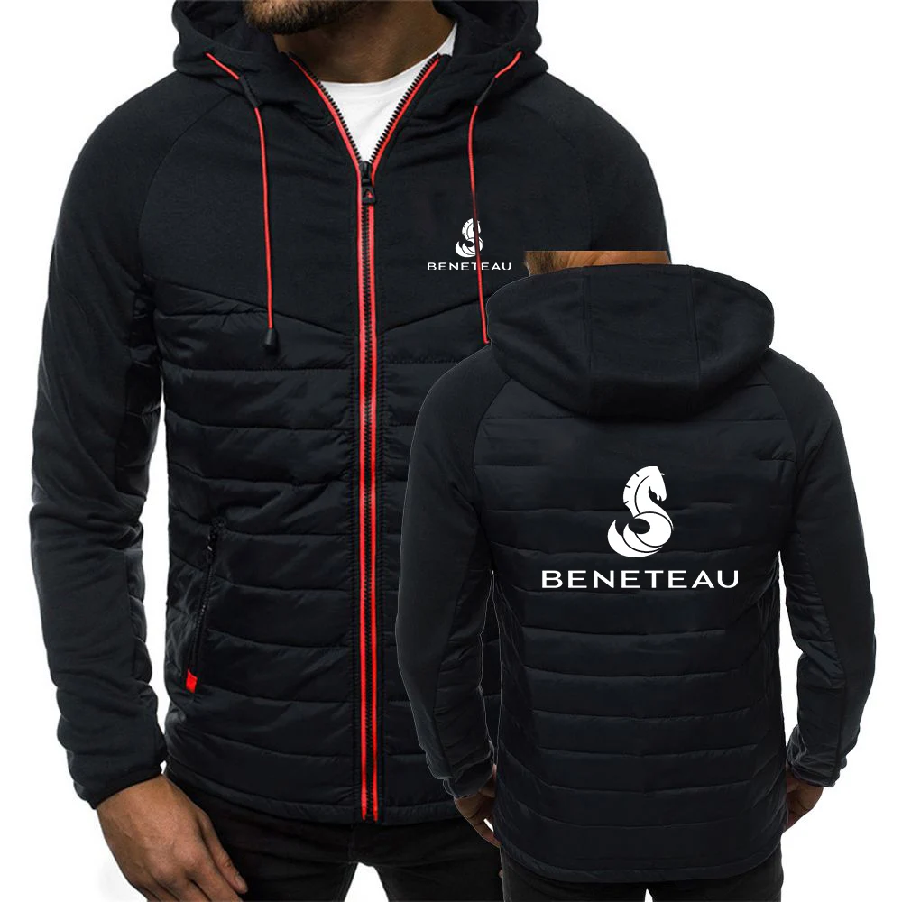 Cotton Padded Hooded Jacket Autumn Patchwork Coat