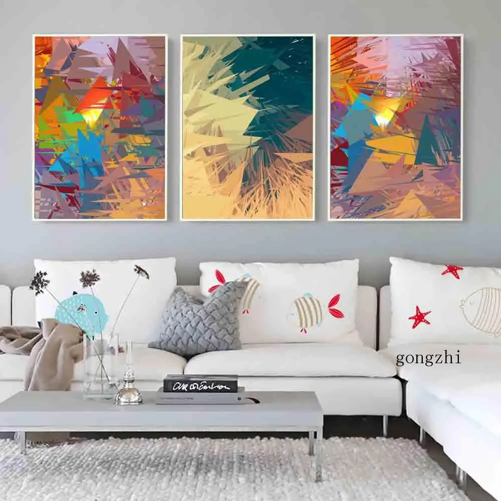 

Abstract Geometric Color Graffiti Canvas Painting Nordic Fashion Posters and Prints Home Decoration Living Room Corridor Office