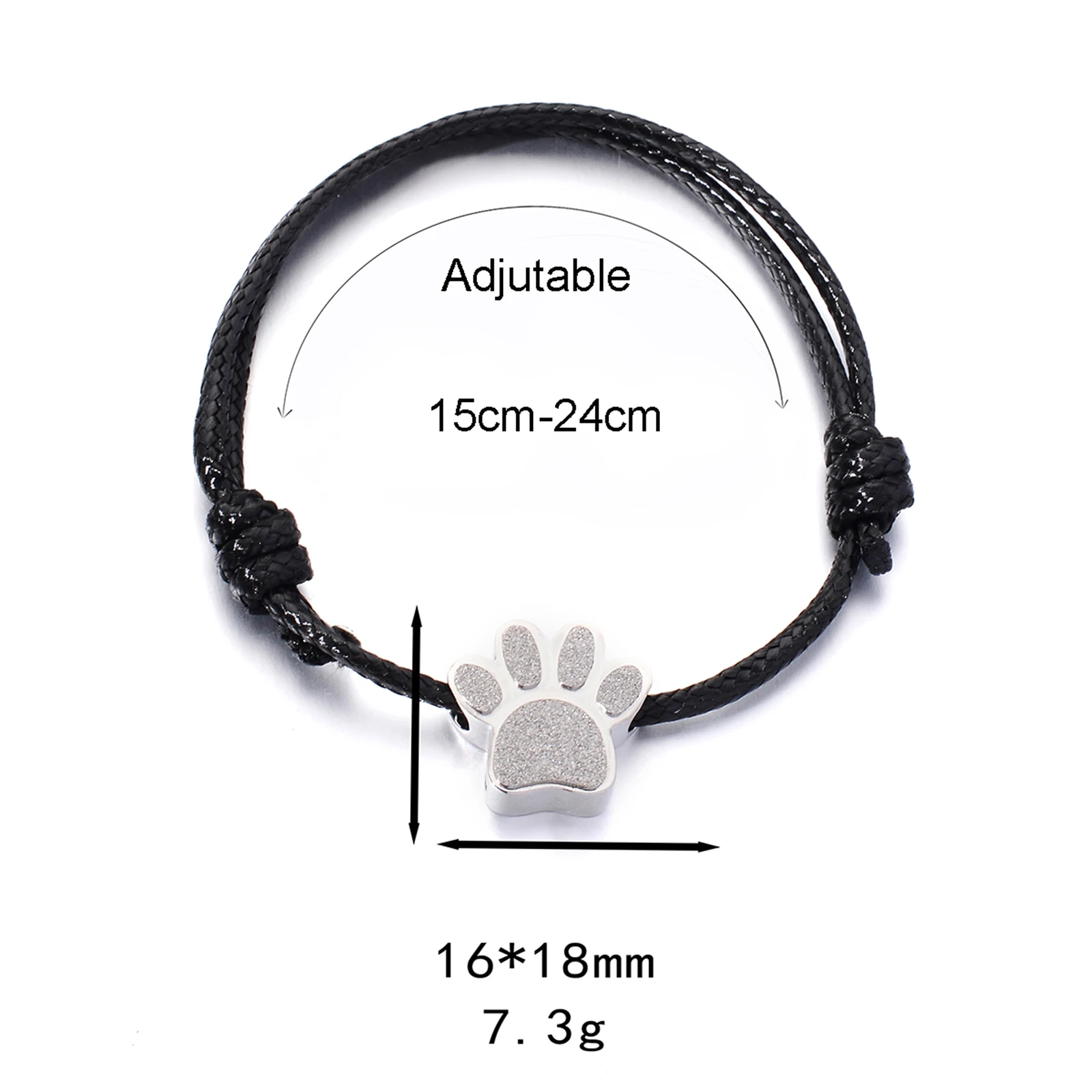 Cremation Bracelet for Ashes Stainless Steel Paw Print Urn Jewelry Adjustable Bangle Pet Dog Cat Ash Holder Memorial Gift 5