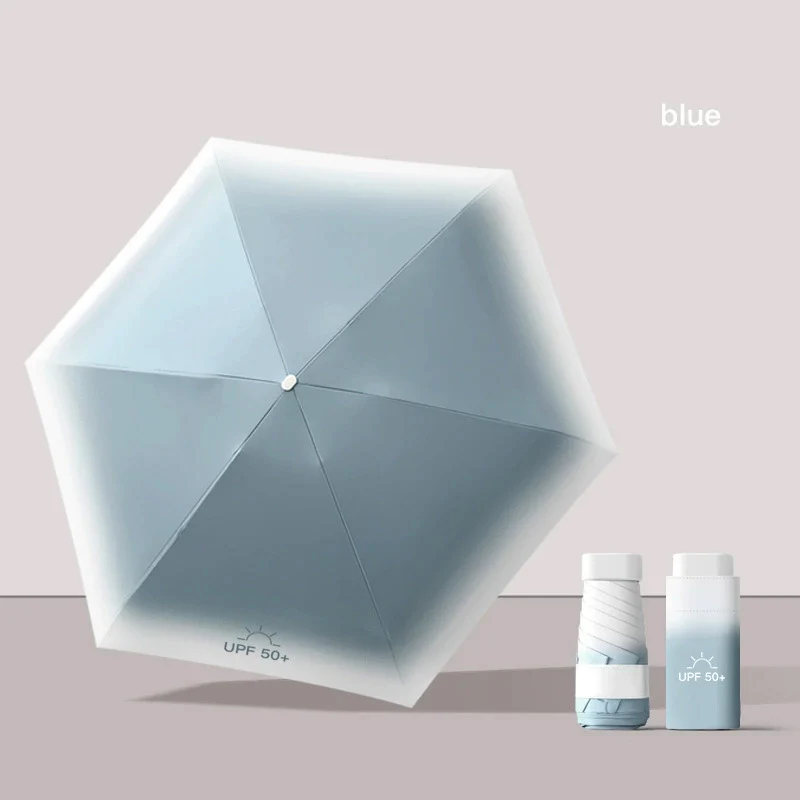 Flat 5-fold gradient umbrella reinforcement 6-bone sun protection sunshade umbrella folding anti-UV rain dual-purpose s