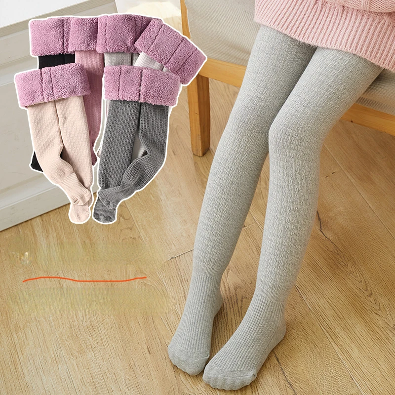 Baby Leggings Girls Winter Thick Velvet Dance Stockings Casual All-match  Warm Cozy Tights for Kids 1-12 Years Children Pantyhose