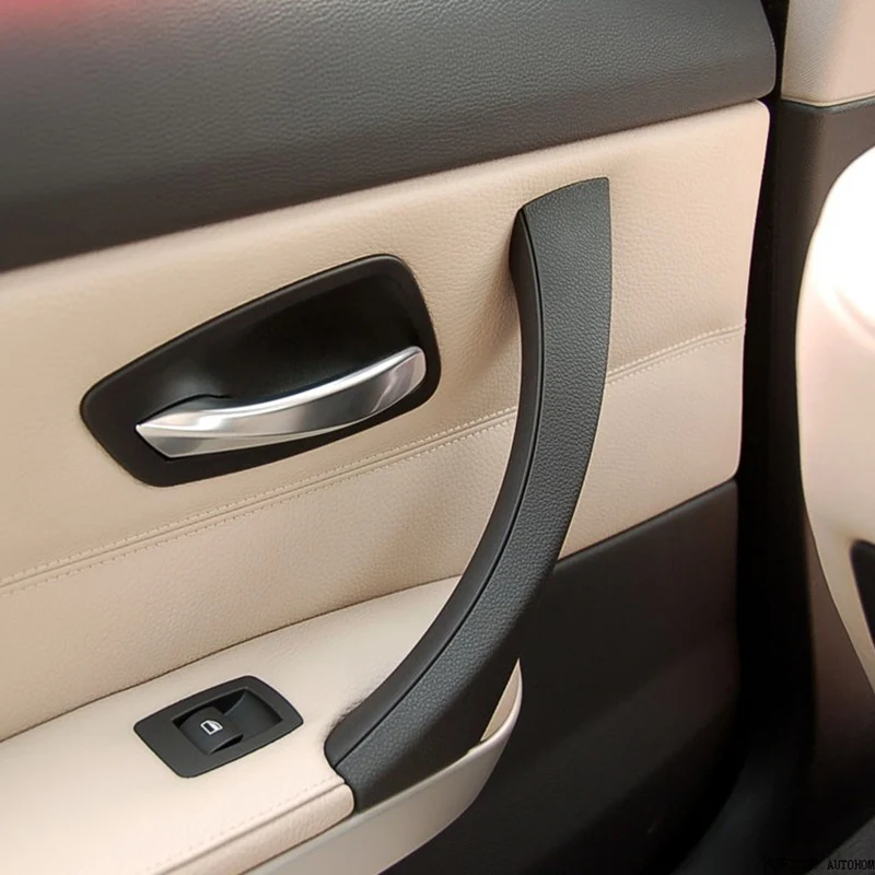 Auto Innentür Beige Schwarz Innen Zuggriff Äußere Abdeckung Trim Set Für BMW 3er E90 E91 E92 316 318 320 325 328i 2004-2012 – Detail 12