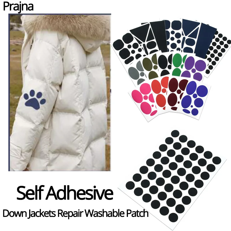 Self Adhesive Black/Multicolor Patches For Down Jackets Pants Clothes