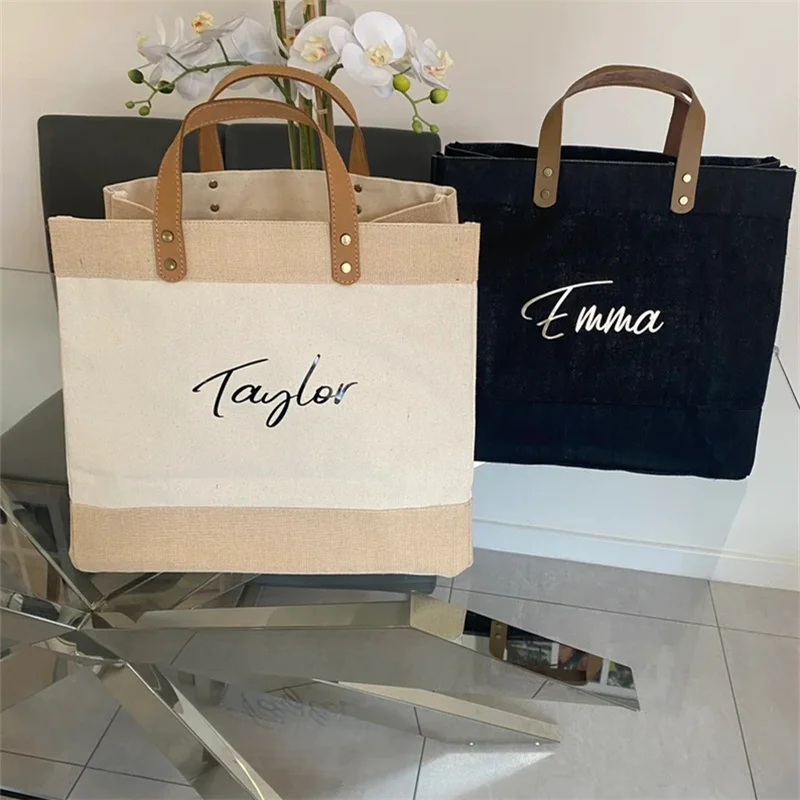 

Personalised Shoulder Tote Bag, Women's Handbag, Beach Bag, custom Hand Bag, Canvas Bag, Gifts For her, Chain tote bag