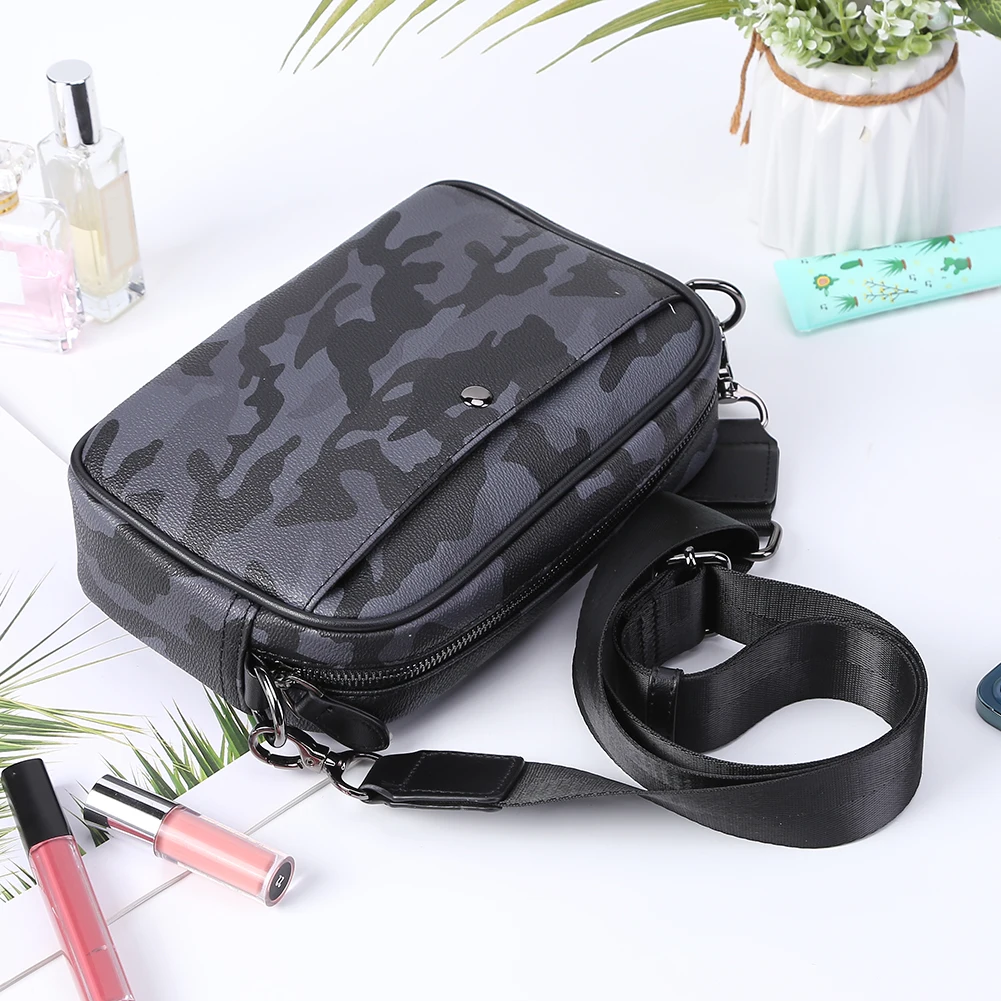 Casual Business Shoulder Messenger Bag Classic Pattern Men Shoulder Crossbody Bag Plaid Designer for Travel Work Male Sling Bags