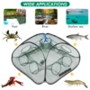 THKFISH Foldable Fishing Bait Trap 9/13 Holes Fishing Net Shrimp Cage Nylon Mesh Folding Fish Crab Traps Cast Catcher 3