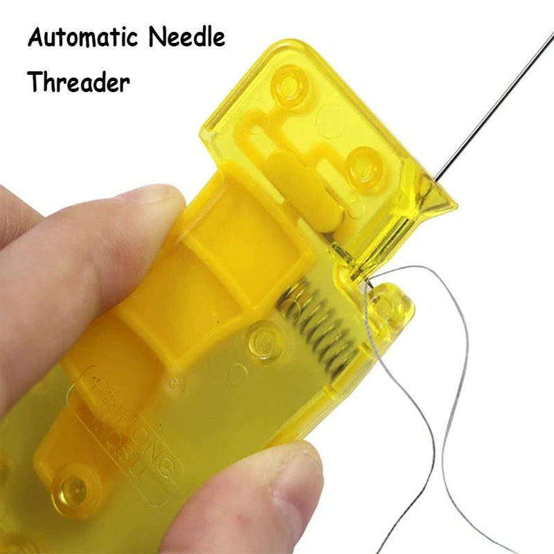 2Pcs Automatic Needle Threader Plastic Home Hand Sewing Threader Insert