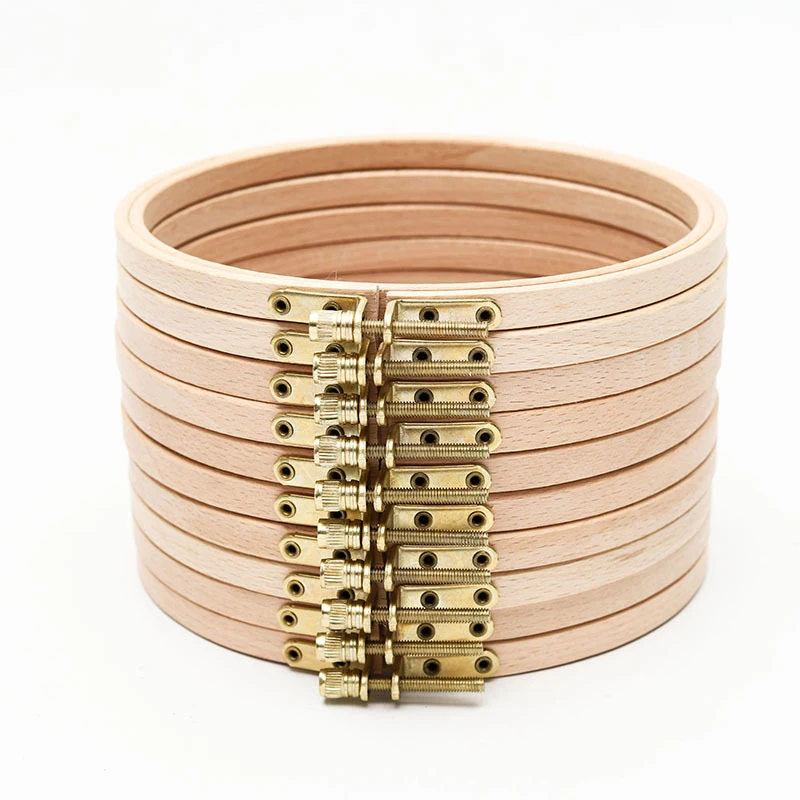 10pc/Set High Quality Beech Hoop 3-12 Inchs Wooden Embroidery Hoops Frame Embroidery Circle Ring Kit Needle Stitch Sewing Tool