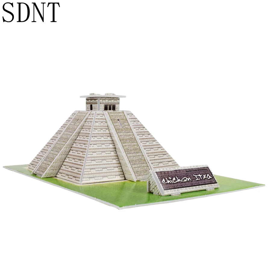 3D Metal Puzzle Mayan pyramid building model KITS Assemble Jigsaw