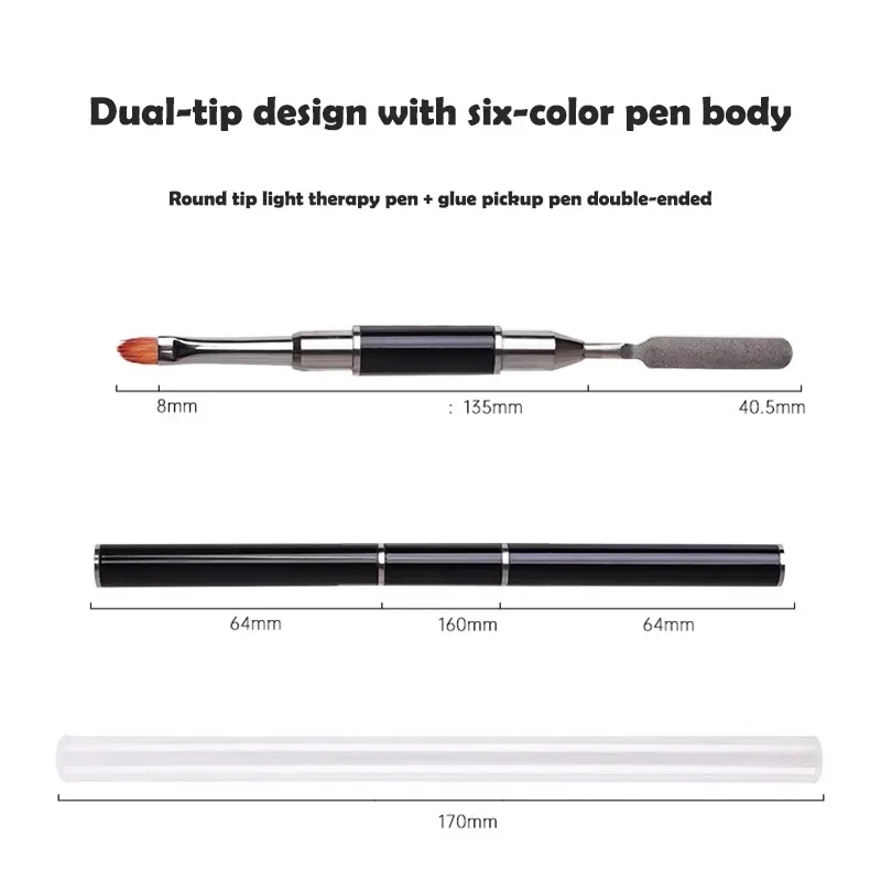 Heallor Dual Ended Nail Gel Brush Picker 2 IN 1 Design Nail Brush and Spatula Stainless Steel Gel Nail Brush for Manicure Extens 6