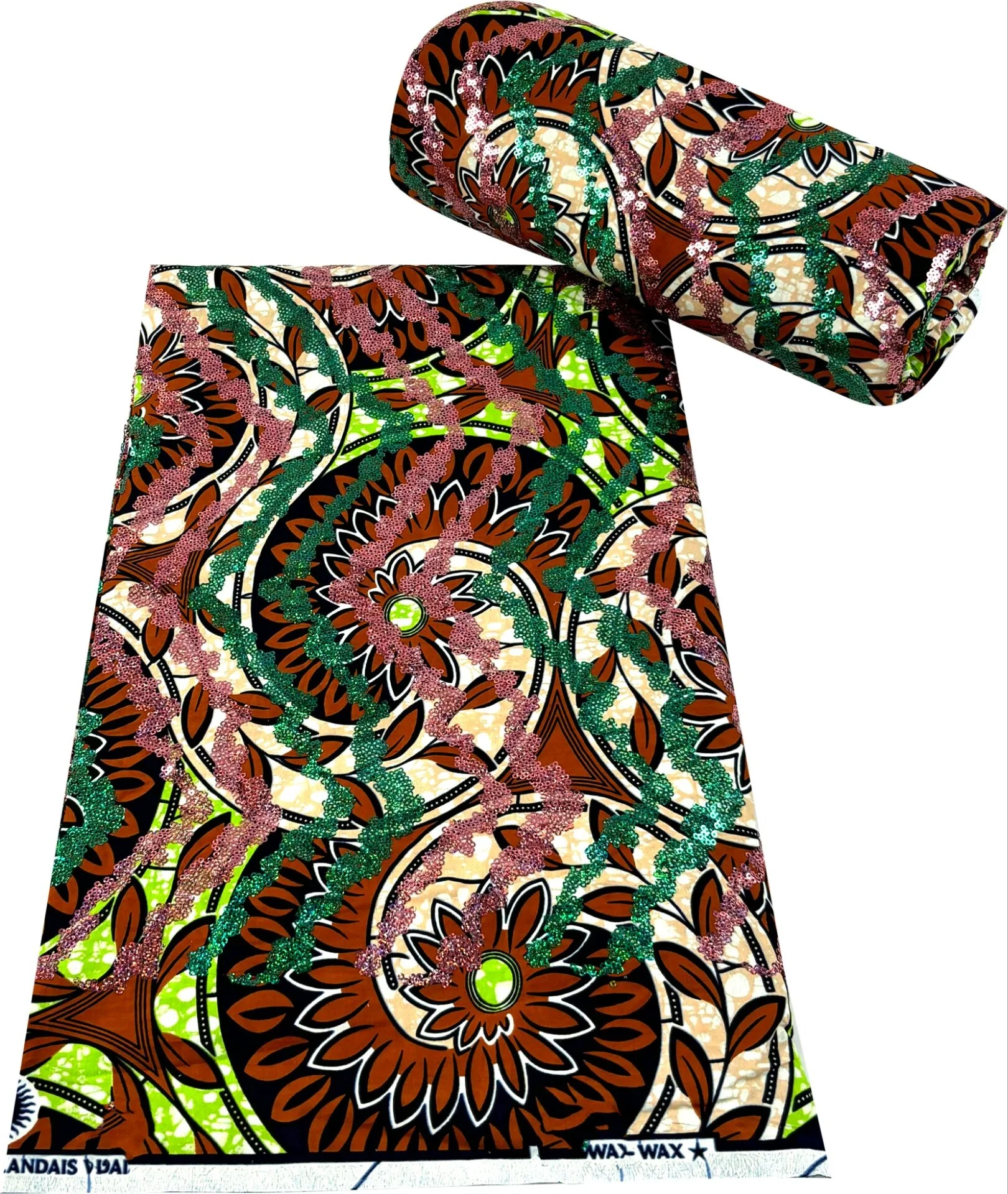 Ankara Nigeria Wax Print Fabric Embroidery Block Sequin wax Print african dress for Wedding party Y7