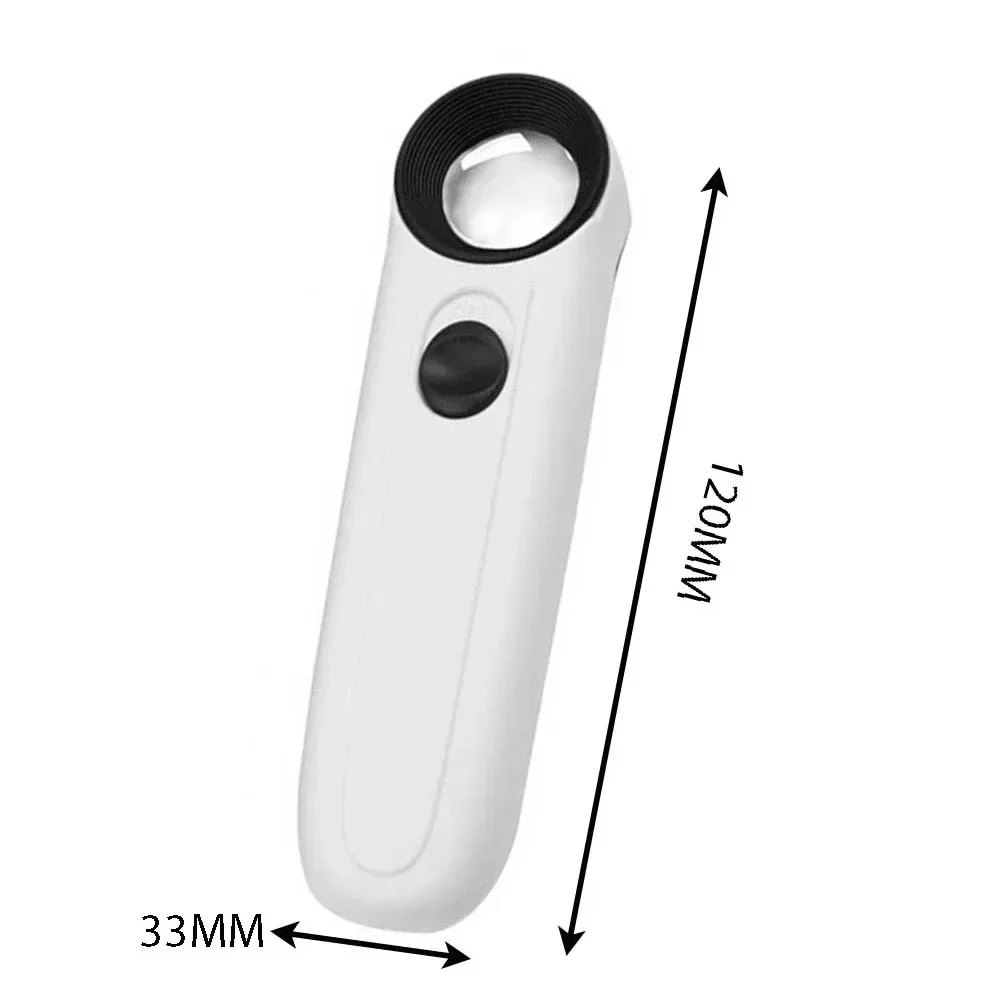 Jewelry Magnifying Glass 40x 3.5mm LED Light Magnifying Glass Loupe Handheld Microscope Magnifier Illuminated lamp for Circuit Boards Hallmarks Jewelry