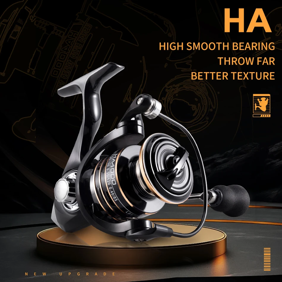 fishing reels Rooblinos HA Spinning Reels Ultralight Metal 5.2:1 Gear Ratio 2000-7000 Saltwater or Freshwater Big Max Drag Fishing Reels