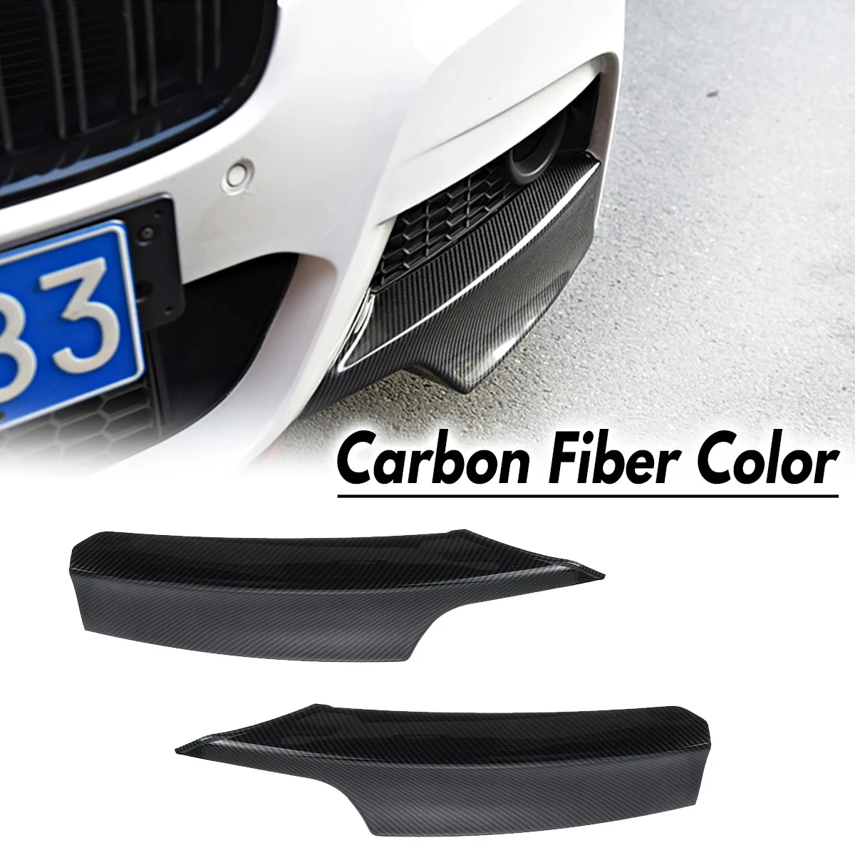 1 Pair Car Front Bumper Lip Splitter Canards Spoiler Fog Lamp Eyebrow Frame Cover Grille For BMW F30 F31 M Sport 2012-
