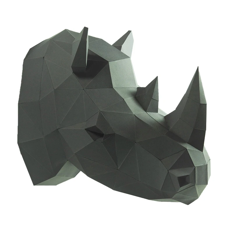 3D Paper Model Paper Jigsaw Puzzle 40cm Rhino Head Paper Model