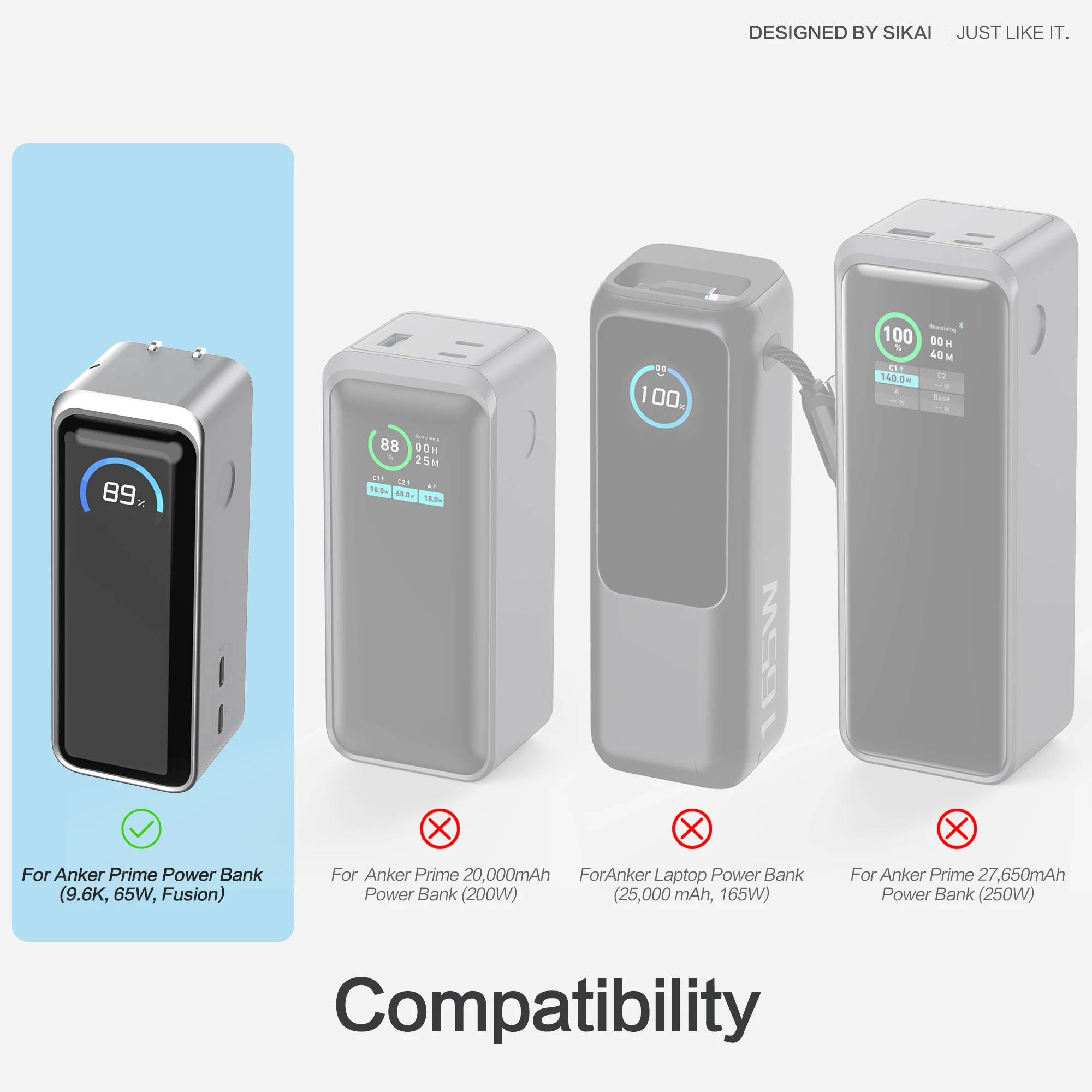 Silicone Protective Cover Silicone Case Travel Case Shockproof Anti-drop Shell for Anker Prime 9600mAh 65W Power Bank