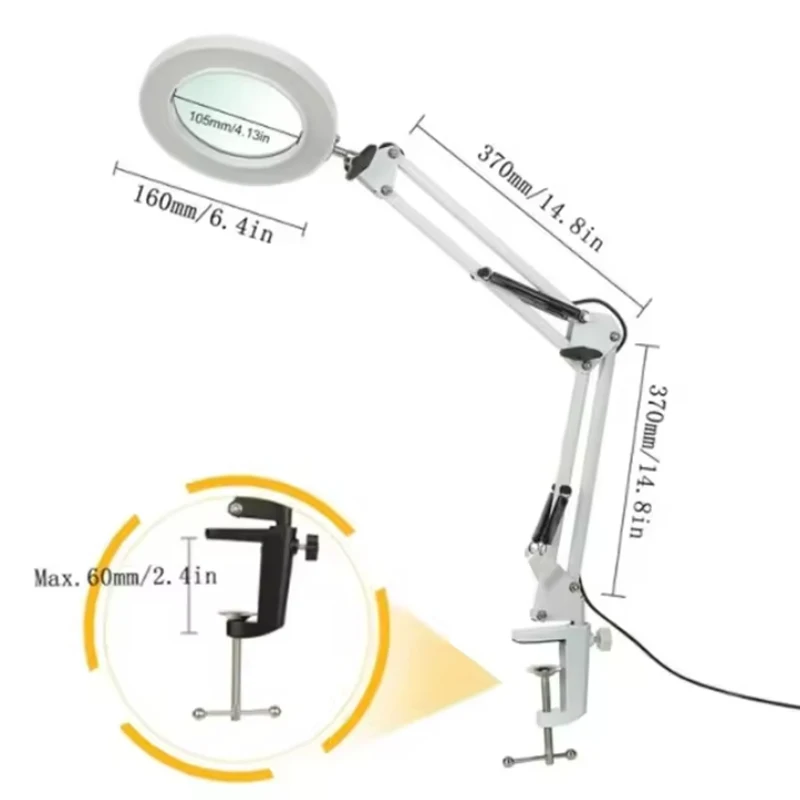عدسة مكبرة USB مزودة بـ 3 ألوان إضاءة LED و 72 مصب...