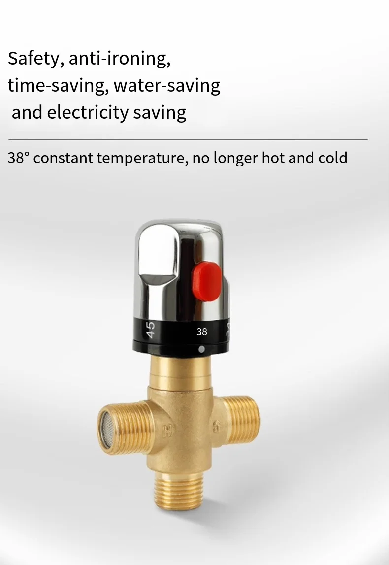 Description Picture 5 of itemTwo in one Out Cold and Hot Constant Temperature All Copper Thickened Three-way Valve Household Multifunctional Triangular Valve