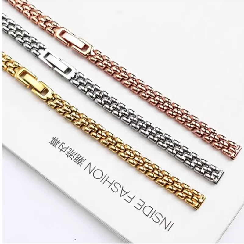 Elegant Rose Gold Mesh Stainless Steel Women's Watch Strap - Ultra-Thin Design