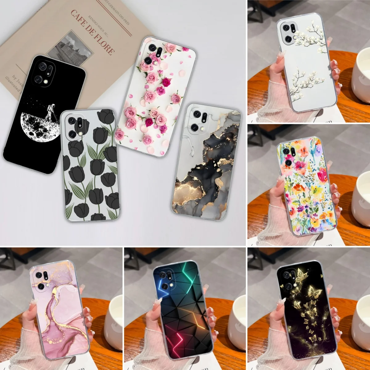 New Design Soft Clear Slim TPU Silicone Anti-Drop Phone Case for Oppo Find X5 Pro Lite