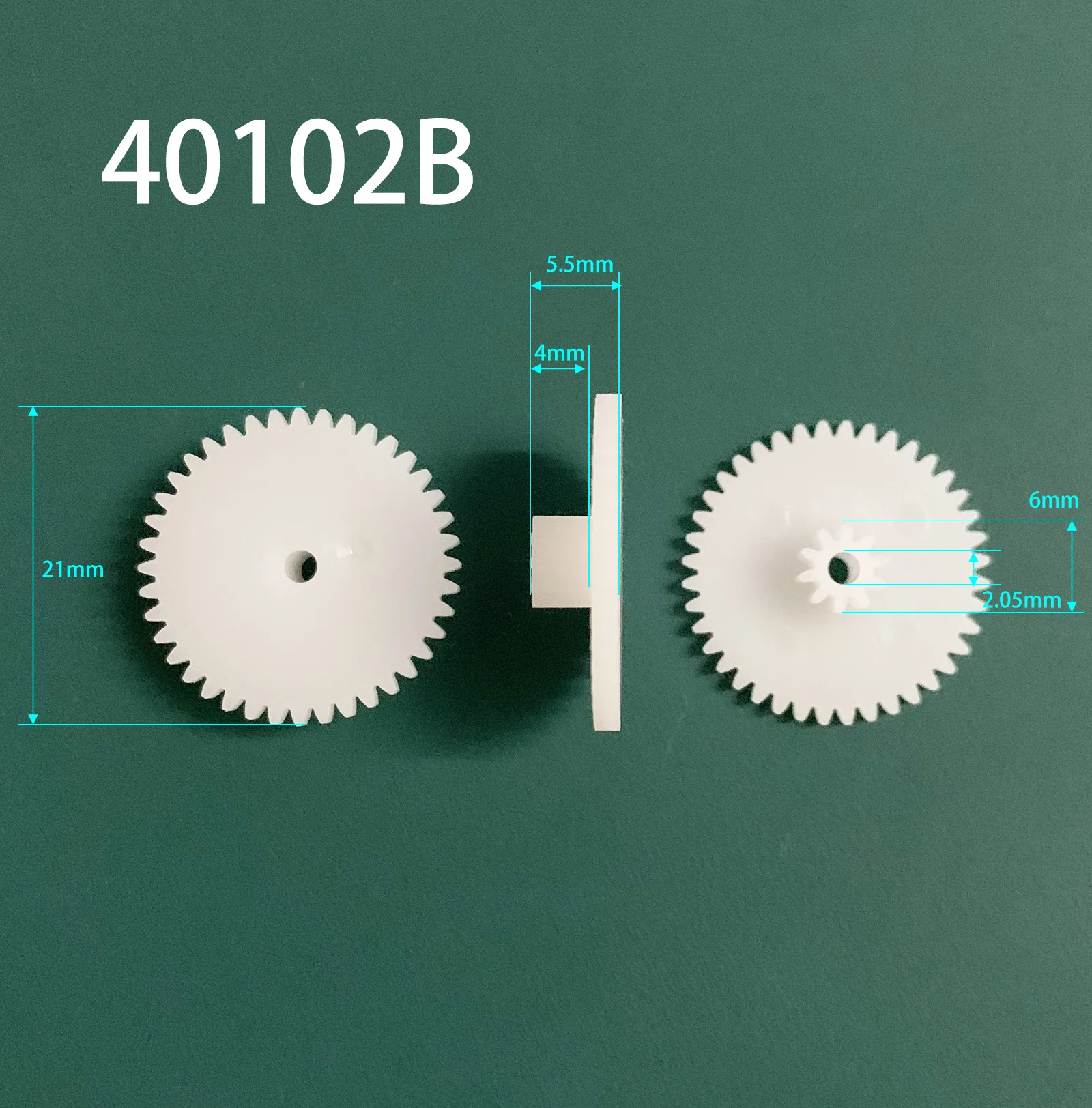 Transmission Gear 40102A 40102B 40102.5A 0.5M Gear OD = 21mm Z40+ Z10 Double Plastic Gears Toy Accessories 10PCS/LOT