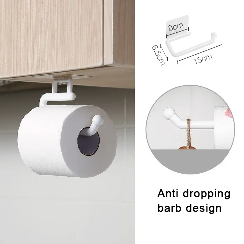 Paper Towel Holder Kitchen Paper Roll Holder Towel Hanger Rack Bar Cabinet Rag Hanging Holder Shelf Toilet Paper Towel Holders
