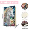 Diamond Art Painting Notebook Kits, DIY White Horse for Adults Diamond Dots Notebook, Journals for Creative Home office Gift 2