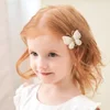 2/4pcs/set New Cute Baby Girls Wool Knitting Headwear Handmade Crochet Butterfly Alloy Hairs Clips Children PU Hairpin Wholesale 2