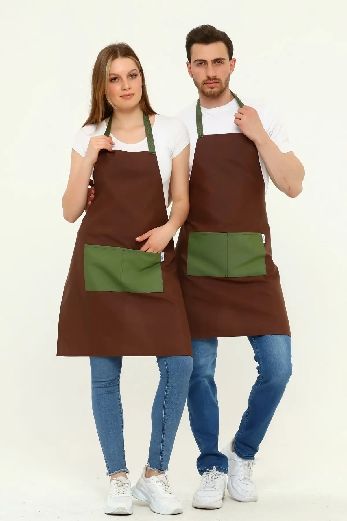 

Painter and Florist Stained Black Apron 80x65 Fabric Brown Apron & Gloves & Holds Kitchen Textile Home & Furniture