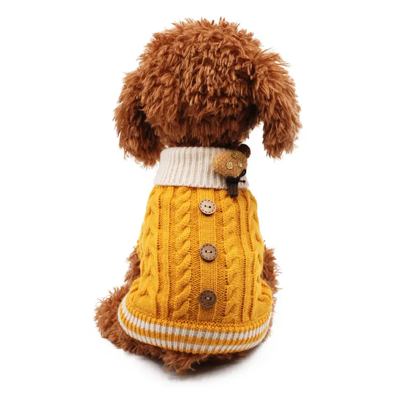 

Dog Autumn and Winter Pet Clothing Dog Clothing Sweet Button Sweater Teddy Cat Supplies