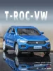 1:36 VOLKSWAGEN T-ROC SUV Alloy Model Toy Car 11.6cm Diecast Pull Back Metal Collection Children Toys Gift 1
