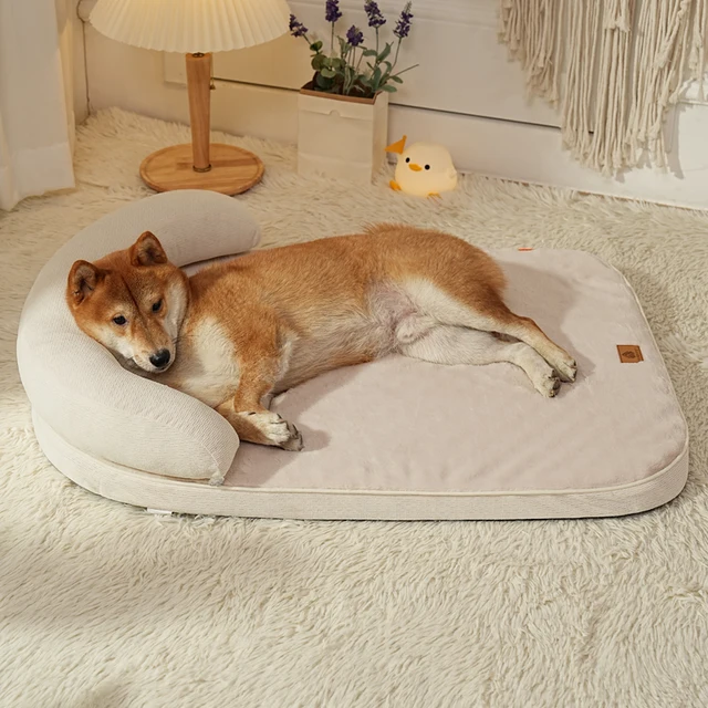 Dog Beds for Medium Large Dogs,Sofa Dog Bed with Pillow,Soft Pet Bed for Support Bolster,Wintert Pet Bed & Non-Slip Bottom 4