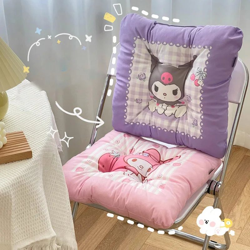 

Kawaii Sanrio Plush Seat Cushion Hello Kittys Mymelody Kuromi Cinnamoroll Pompom Purin Cartoon Anime Doll Cushion Waist Cushion