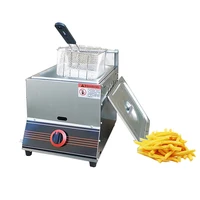 Gas Deep Fryer Chips Chicken Maker LPG Single 10L Double Tank 20 Liters Commercial French Fries Machine 1