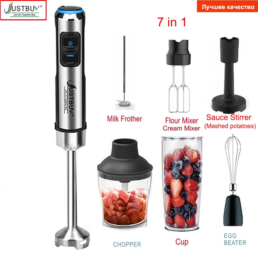 Hot 1500w Electric Milk Frother Hand Stick Blender Immersion Egg Whisk Mixer Juicer Meat Grinder