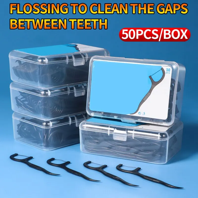 150pcs Dental Floss Plastic Toothpicks-Disposable Cleaning between Teeth-Separate Box-Oral Care 2