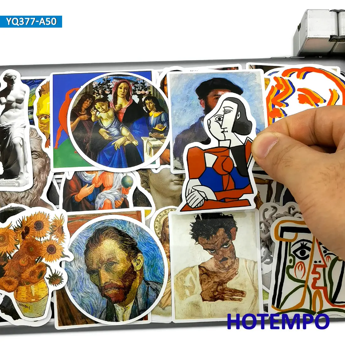 50PCS Oil Painting Style Art Pattern Van Gogh decorative stickers for Laptop Phone Guitar Suitcase Notebooks Motorcycle Car
