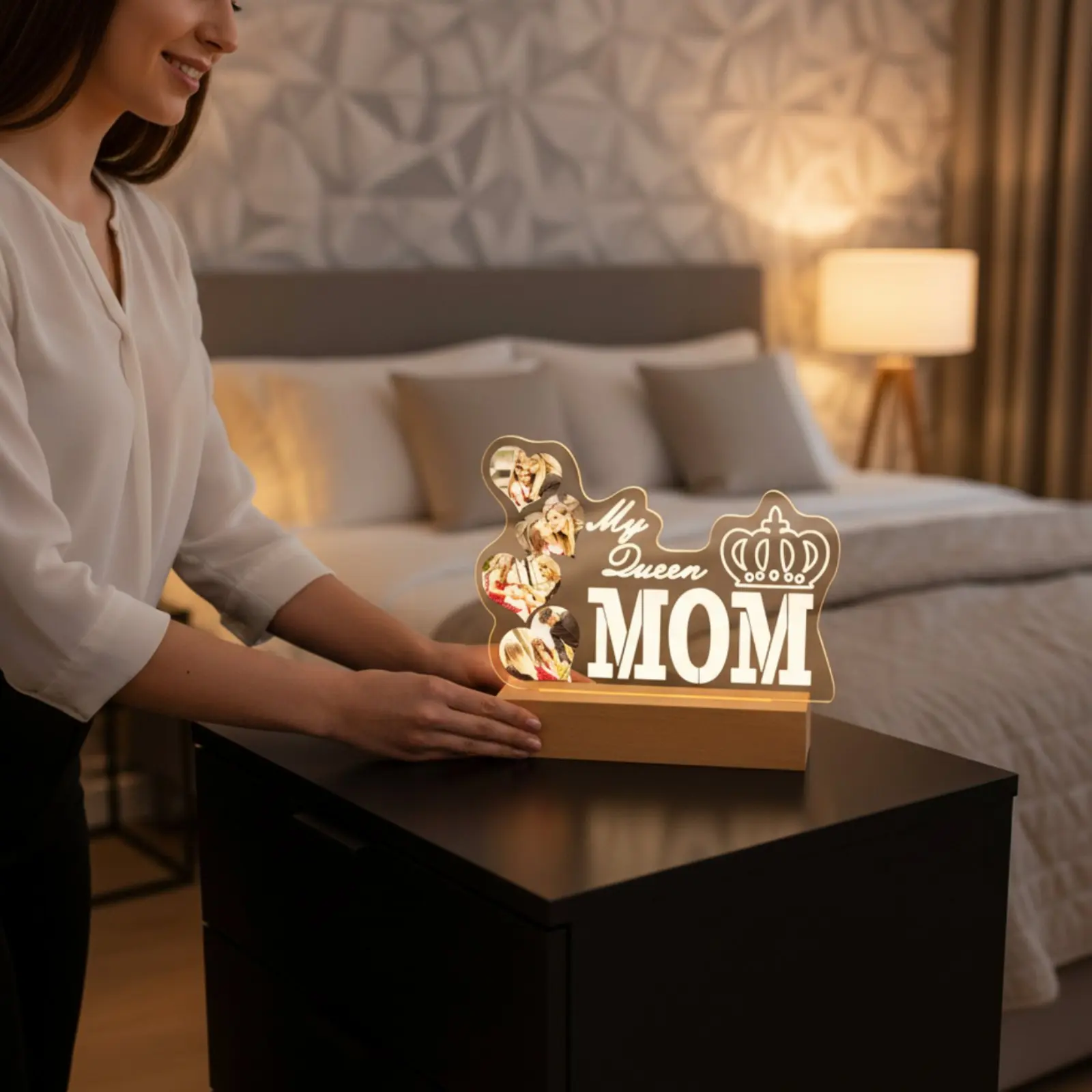 Personalized Photo Night Lamp Mother's Day Gift Acrylic Illuminated Lamp Engrav…