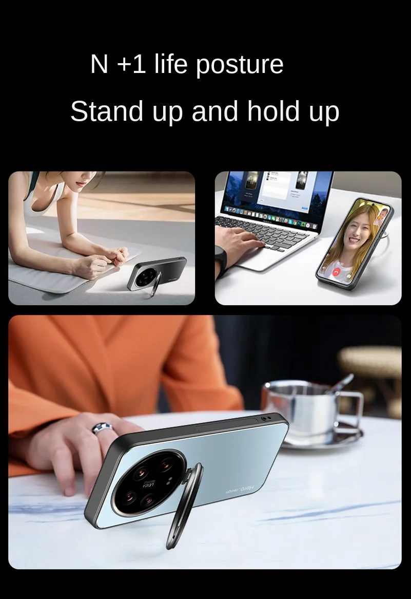 Enhanced Metal Lens Camera Holder Kickstand Shockproof Matte Protective Case
