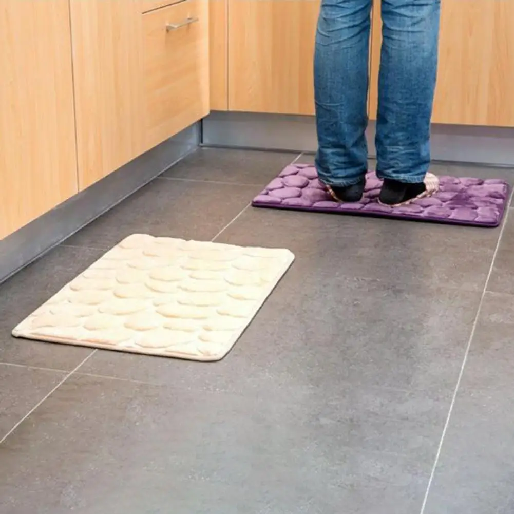 Floor Mat Cobblestone Embossed Door Mat Water Absorbent Non-Slip Bathroom Floor Carpet Bathroom Ins Room Decor Home Accessories