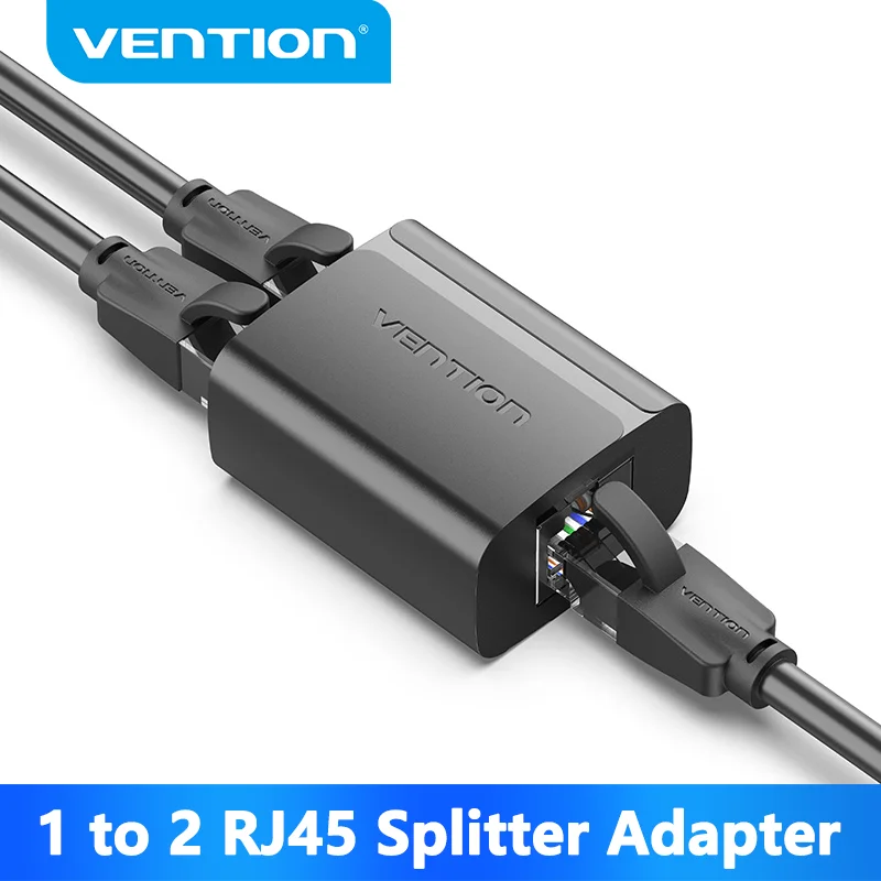 Vention RJ45 Splitter 1 to 2 RJ45 Splitter Network Adapter Female Network Extender Extension Connector for Laptop Ethernet Cable