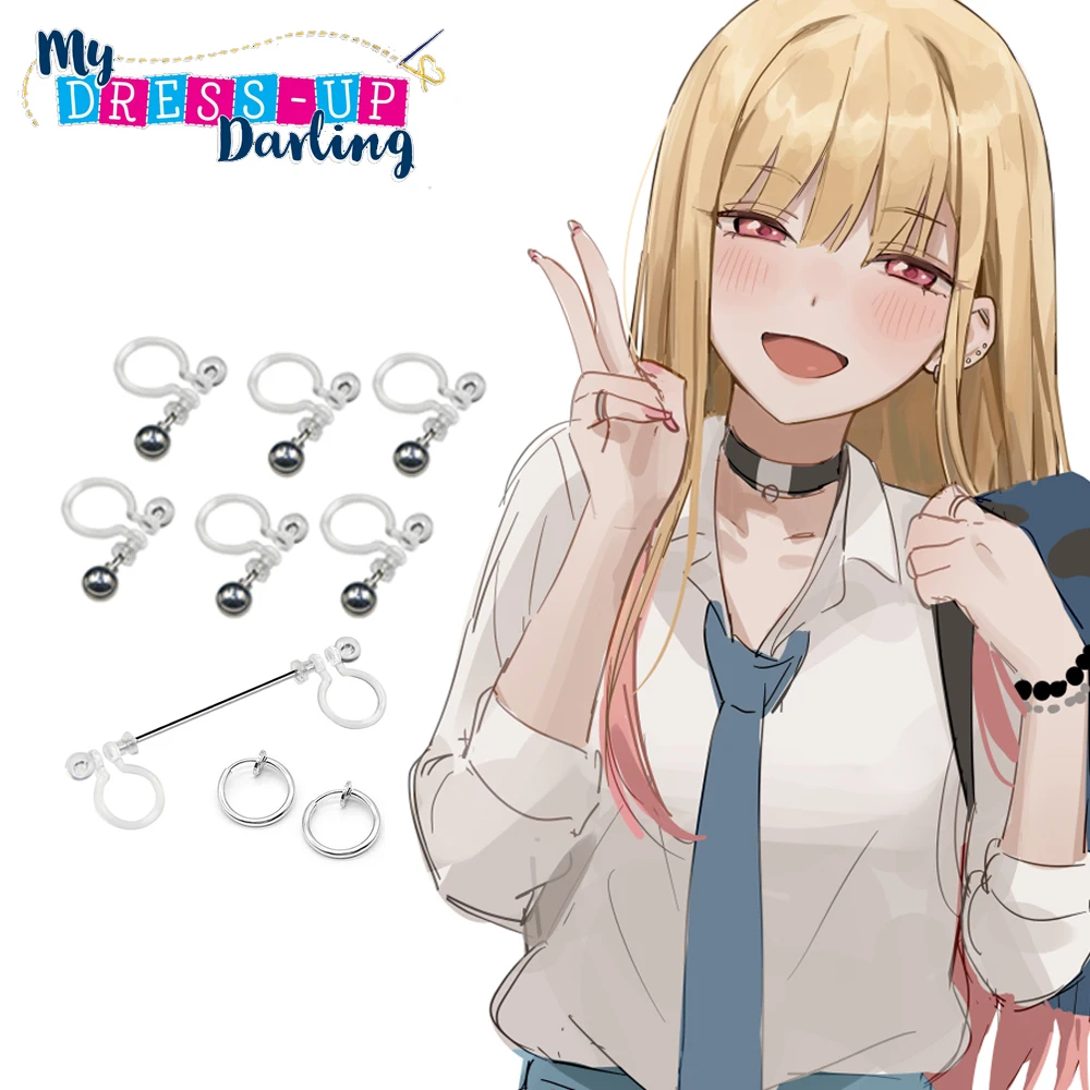Anime My Dress Up Darling Marin Kitagawa Earrings Multiple Ear Piercings  Non Pierced Cuff Earrings Hypoallergenic Jewelry Gift