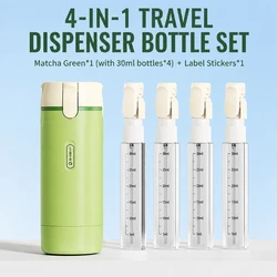 Compact Multi - Liquid Travel Dispenser - TSA Approved, Leak - Proof, BPA Free (MATCHA GREEN)