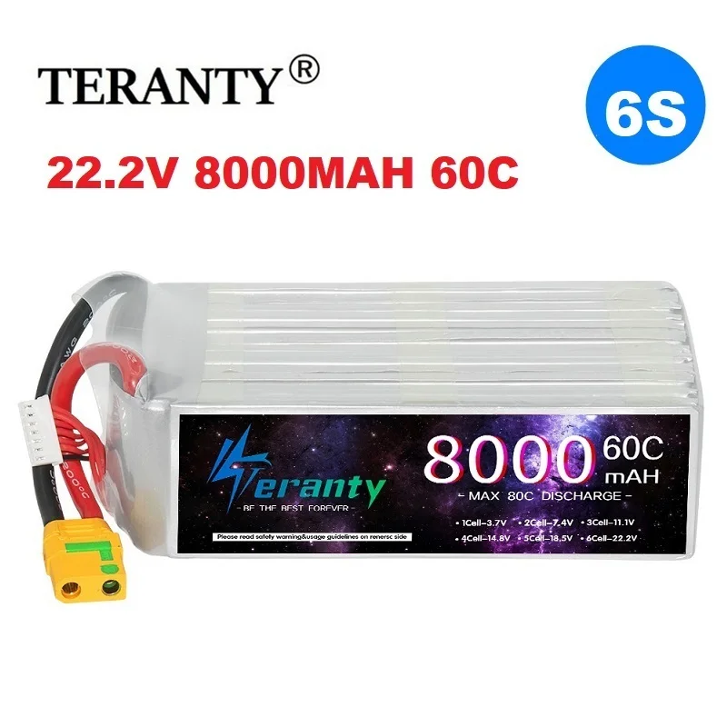 Batterie LiPo 6S 22.2V 16000mAh pour Drone RC avec Connecteurs XT60/XT90/EC5