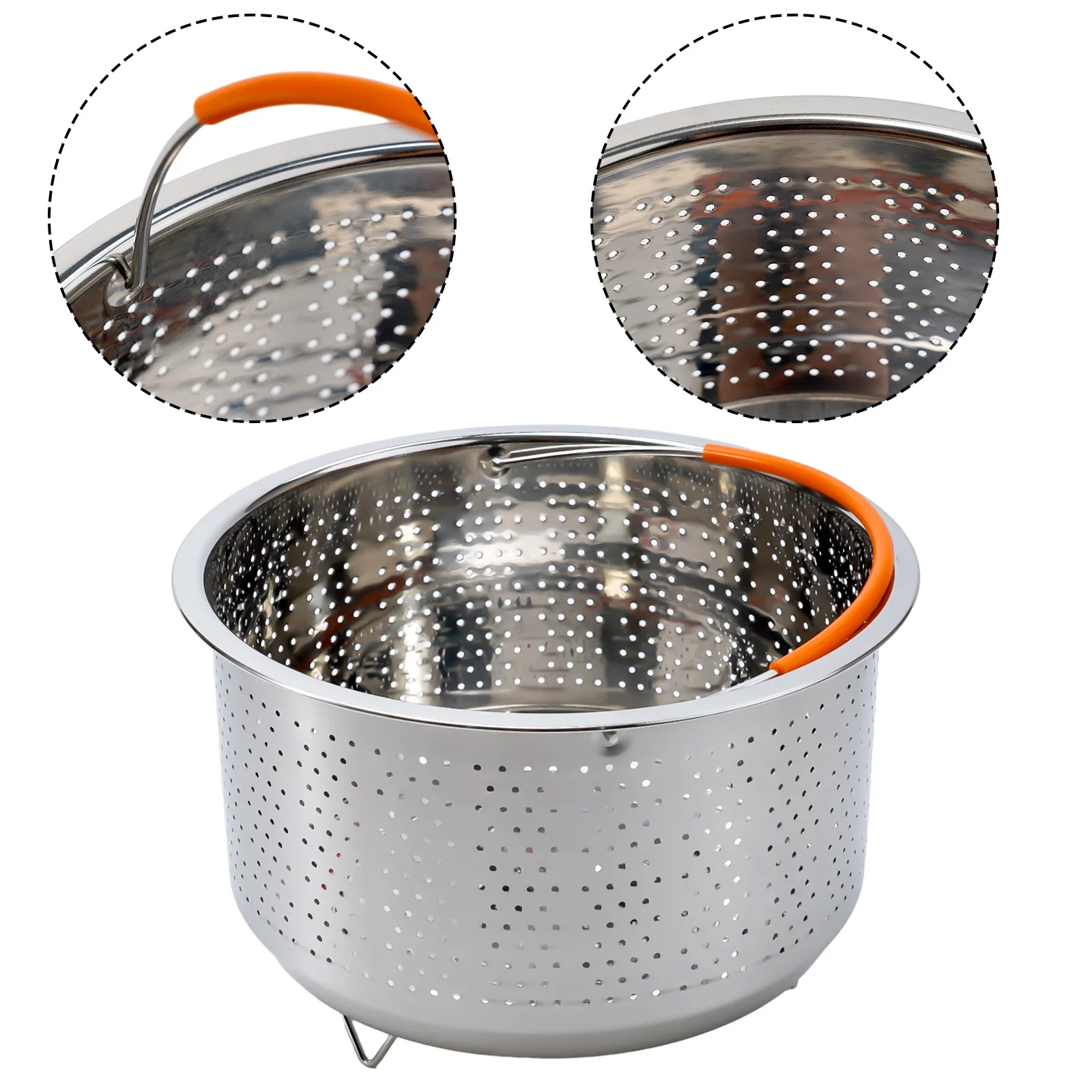 Steamer Basket Stainless Steel Steamer Basket for Instant Pot Accessories with Silicone Handle Pressure Cooker Rice Steamer