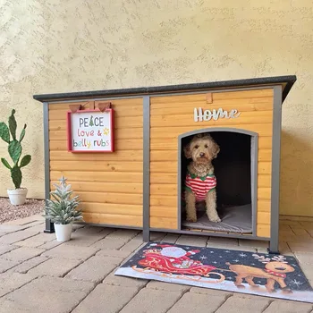 59" Large Dog House 100% Insulated Dog Kennel with Liner for Winter Waterpoof for Outdoor Indoor Use  dog kennel 1
