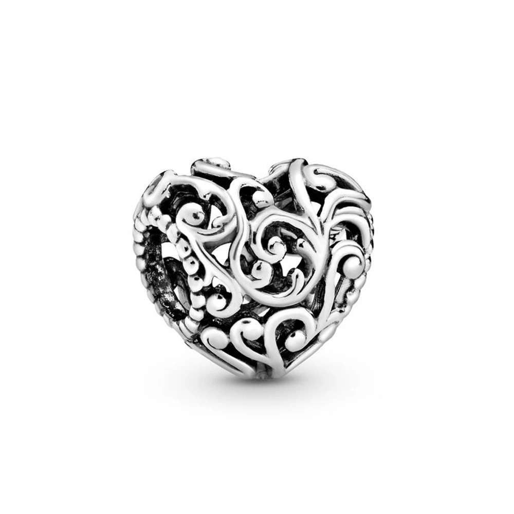 

Authentic 925 Sterling Silver Bead Regal Openwork Heart Charm Fit Pandora Women Bracelet Bangle Gift DIY Jewelry