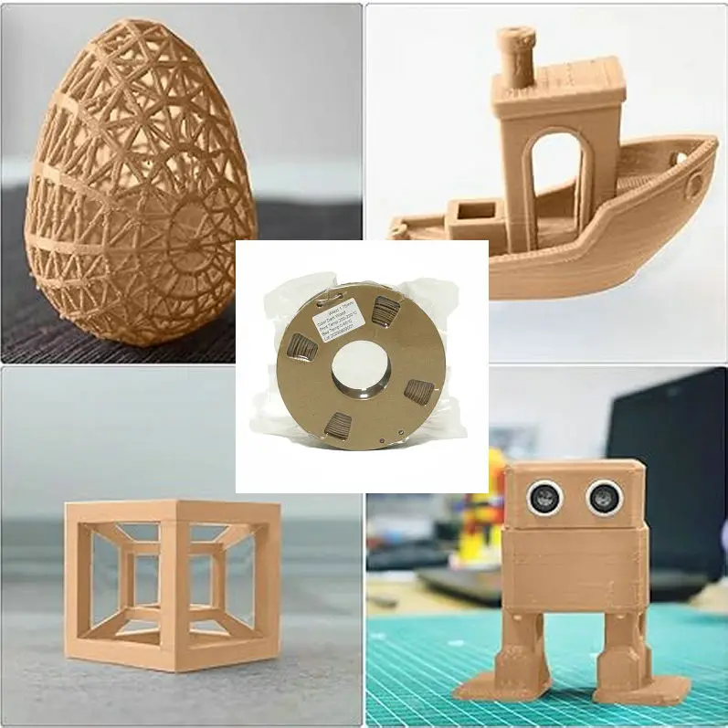 

Нить для дерева 1,75 мм, нить для 3D принтера 1,75 мм, нить для 3D принтера 0,25 кг/катушка (содержит 15% натуральное волокно для дерева)